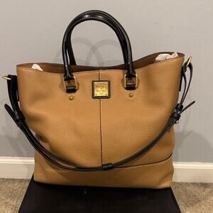 Dooney & Bourke Tan and Black Leather Tote